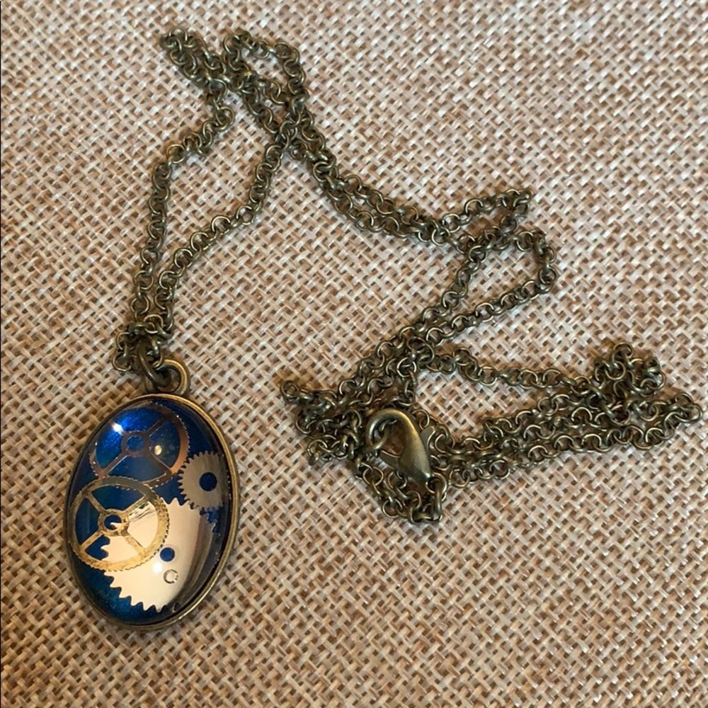 Vintage Watch Gears 3D Handmade One of a kind Necklace NWOT 24” New